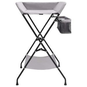 vidaXL Table à langer gris clair fer