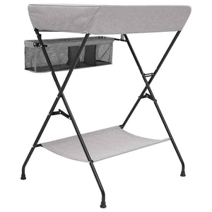 vidaXL Table à langer gris clair fer