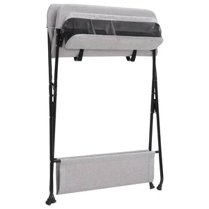 vidaXL Table à langer gris clair fer