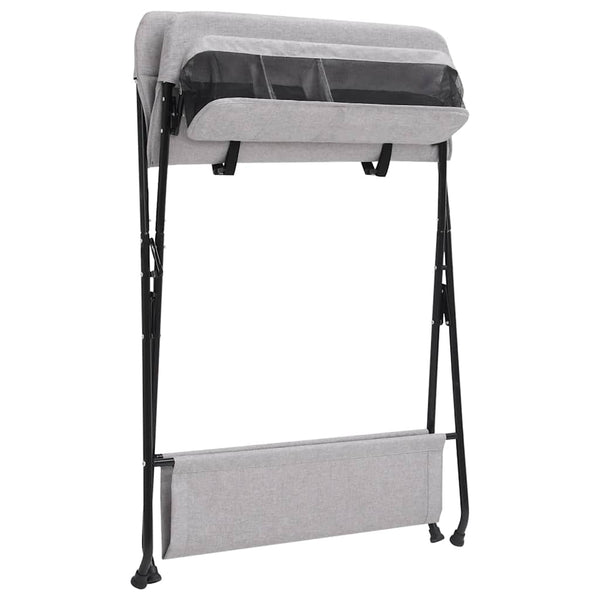 vidaXL Table à langer gris clair fer
