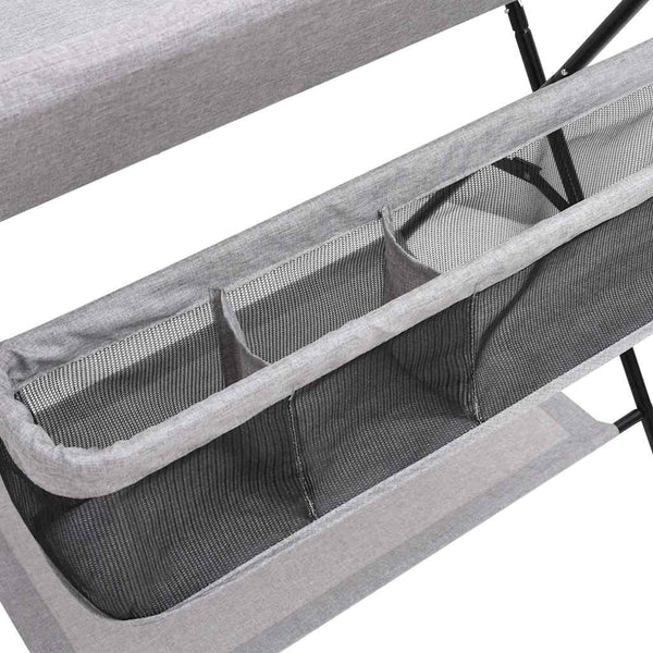 vidaXL Table à langer gris clair fer