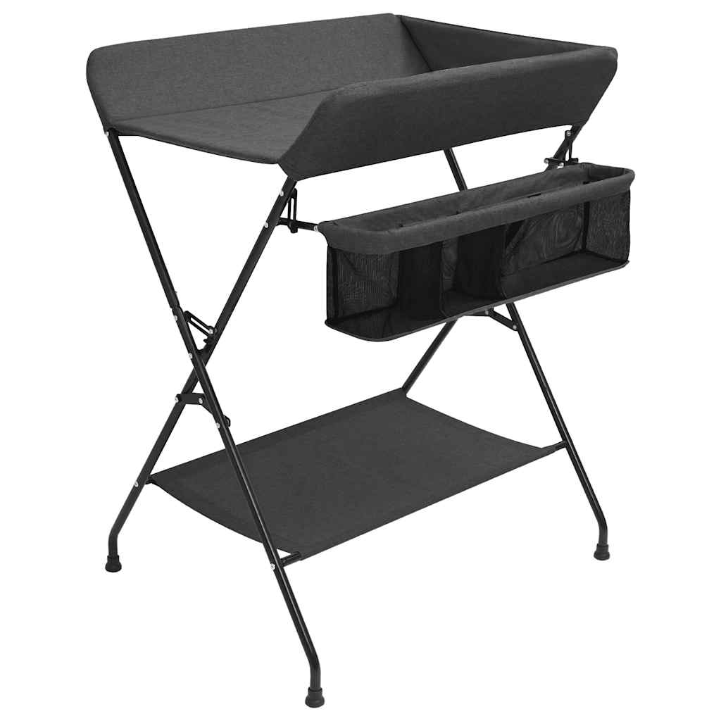 vidaXL Table à langer anthracite fer