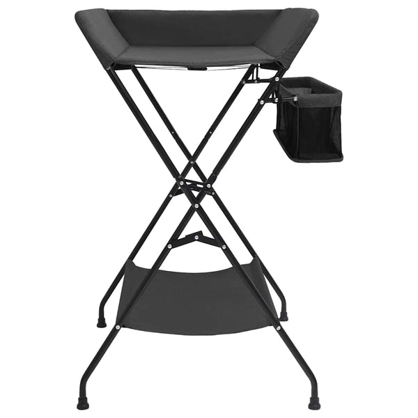 vidaXL Table à langer anthracite fer