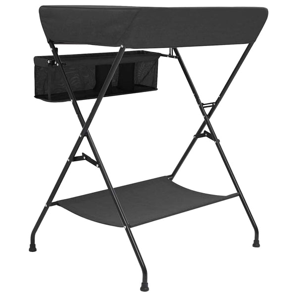 vidaXL Table à langer anthracite fer