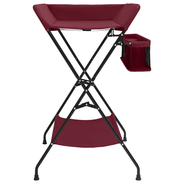 vidaXL Table à langer rouge en fer