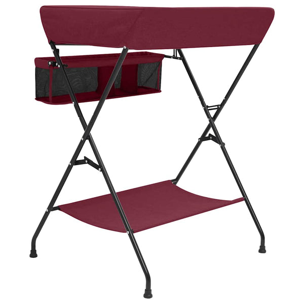 vidaXL Table à langer rouge en fer