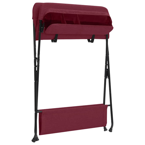 vidaXL Table à langer rouge en fer