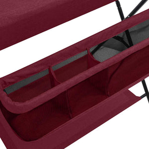 vidaXL Table à langer rouge en fer