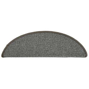 Stufenmatten 15 Stk. 56x17x3 cm Grau Halbrund