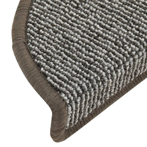 Stufenmatten 15 Stk. 56x17x3 cm Grau Halbrund