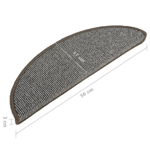 Stufenmatten 15 Stk. 56x17x3 cm Grau Halbrund