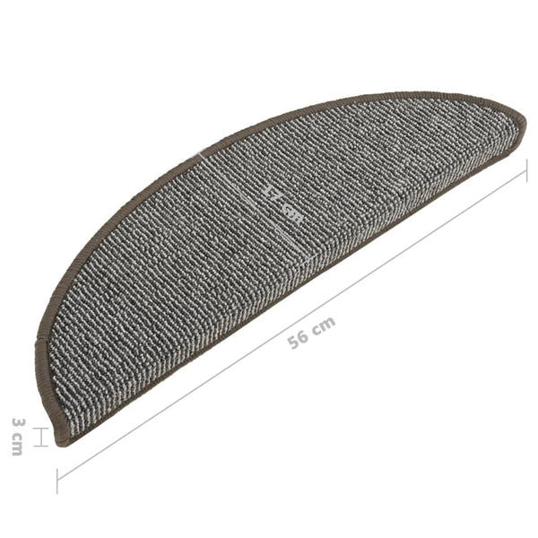 Stufenmatten 15 Stk. 56x17x3 cm Grau Halbrund