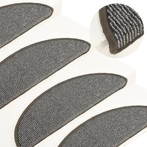 Stufenmatten 15 Stk. 56x17x3 cm Grau Halbrund