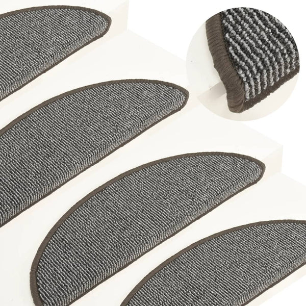Stufenmatten 15 Stk. 56x17x3 cm Grau Halbrund
