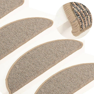 Stufenmatten 15 Stk. 56x17x3 cm Braun Halbrund