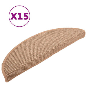 Stufenmatten 15 Stk. 56x17x3 cm Hellbraun Halbrund