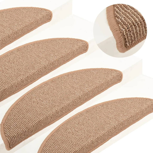 Stufenmatten 15 Stk. 56x17x3 cm Hellbraun Halbrund