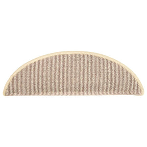 Stufenmatten 15 Stk. 56x17x3 cm Weiß und Braun Halbrund