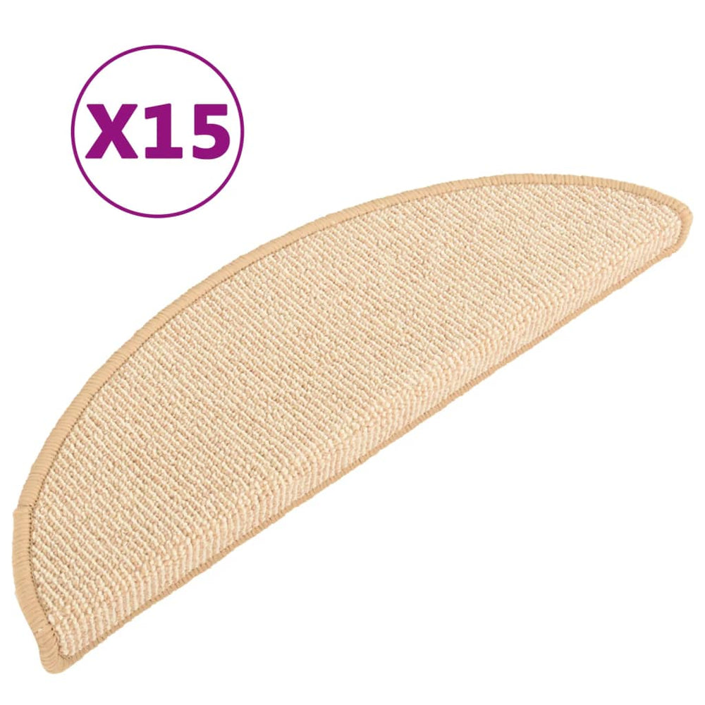 Stufenmatten 15 Stk. 56x17x3 cm Creme Halbrund