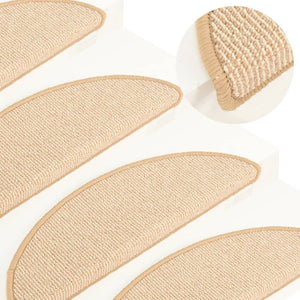 Stufenmatten 15 Stk. 56x17x3 cm Creme Halbrund