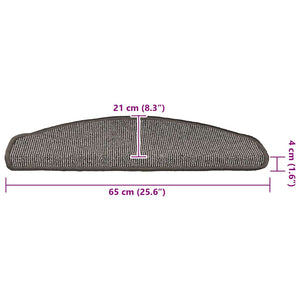 Stufenmatten 15 Stk. 65x21x4 cm Grau Halbrund Groß