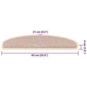 Stufenmatten 15 Stk. 65x21x4 cm Weiß und Braun Halbrund Groß
