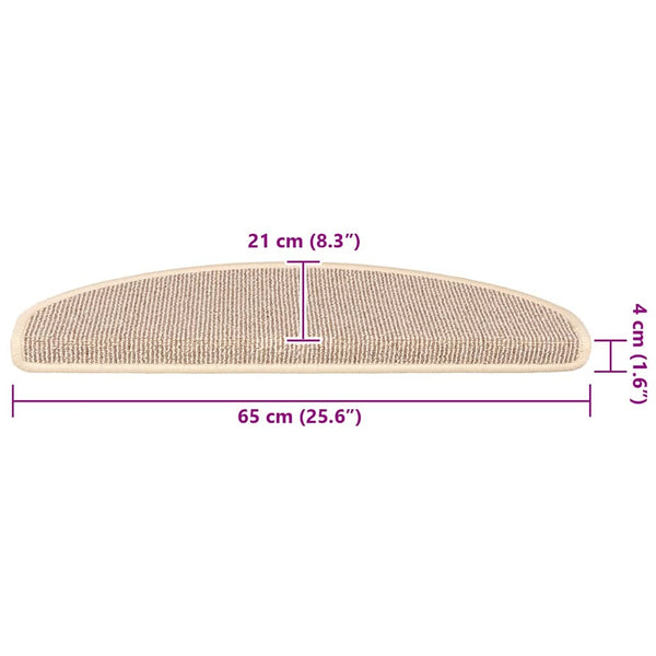 Stufenmatten 15 Stk. 65x21x4 cm Weiß und Braun Halbrund Groß