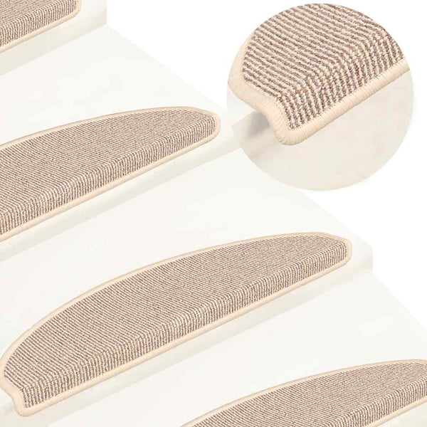 Stufenmatten 15 Stk. 65x21x4 cm Weiß und Braun Halbrund Groß