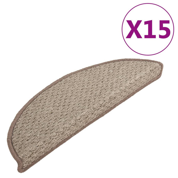 Treppenmatten 15 Stk. Braun 65x21x4 cm