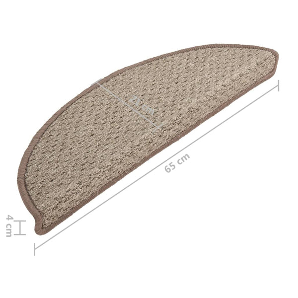 Treppenmatten 15 Stk. Braun 65x21x4 cm