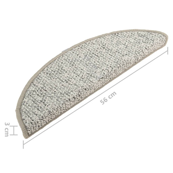 Treppenmatten 15 Stk. Hellgrau 56x17x3 cm