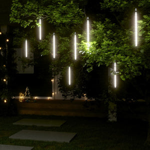 LED Meteor Lichter Kaltweiß 30cm 8er Set