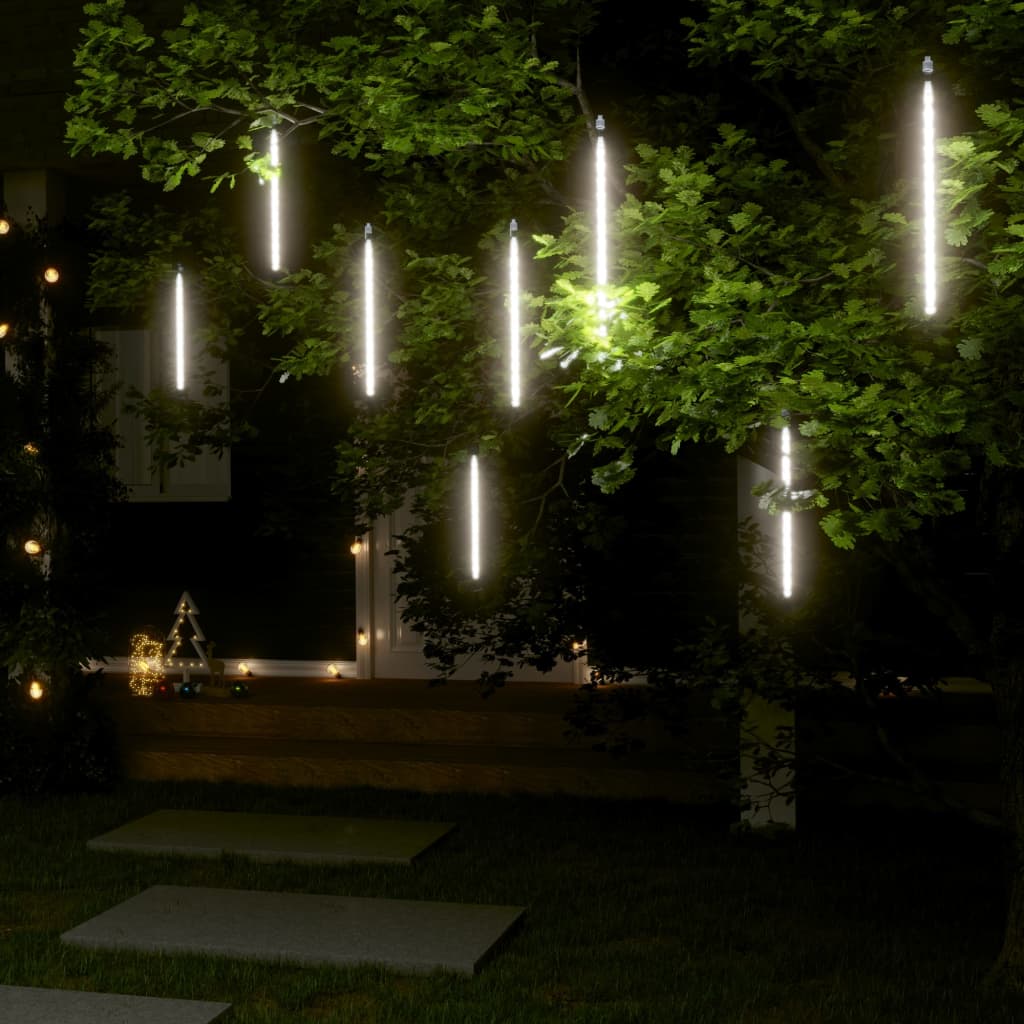 LED Meteor Lichter Kaltweiß 30cm 8er Set