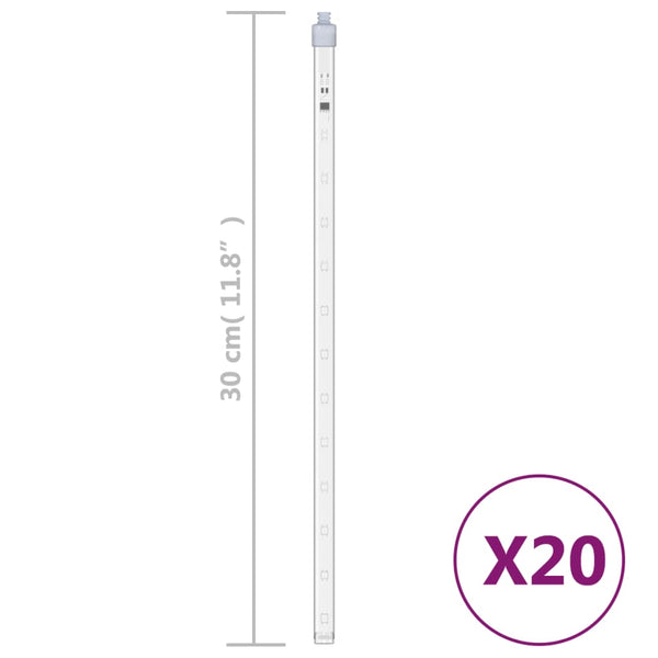 LED Meteor Lichter Blau 30cm 20er Set