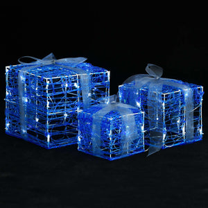 LED Geschenkboxen 3er Set, Kaltweiß