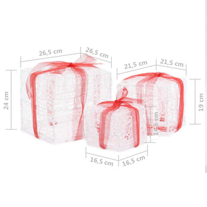 LED Geschenkboxen 3er Set, Mehrfarbig