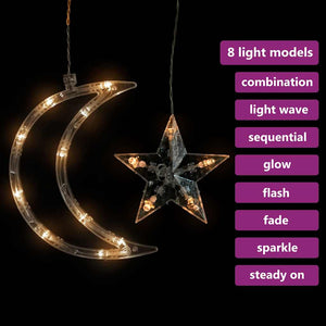Stern und Mond Lichterkette mit Fernbedienung