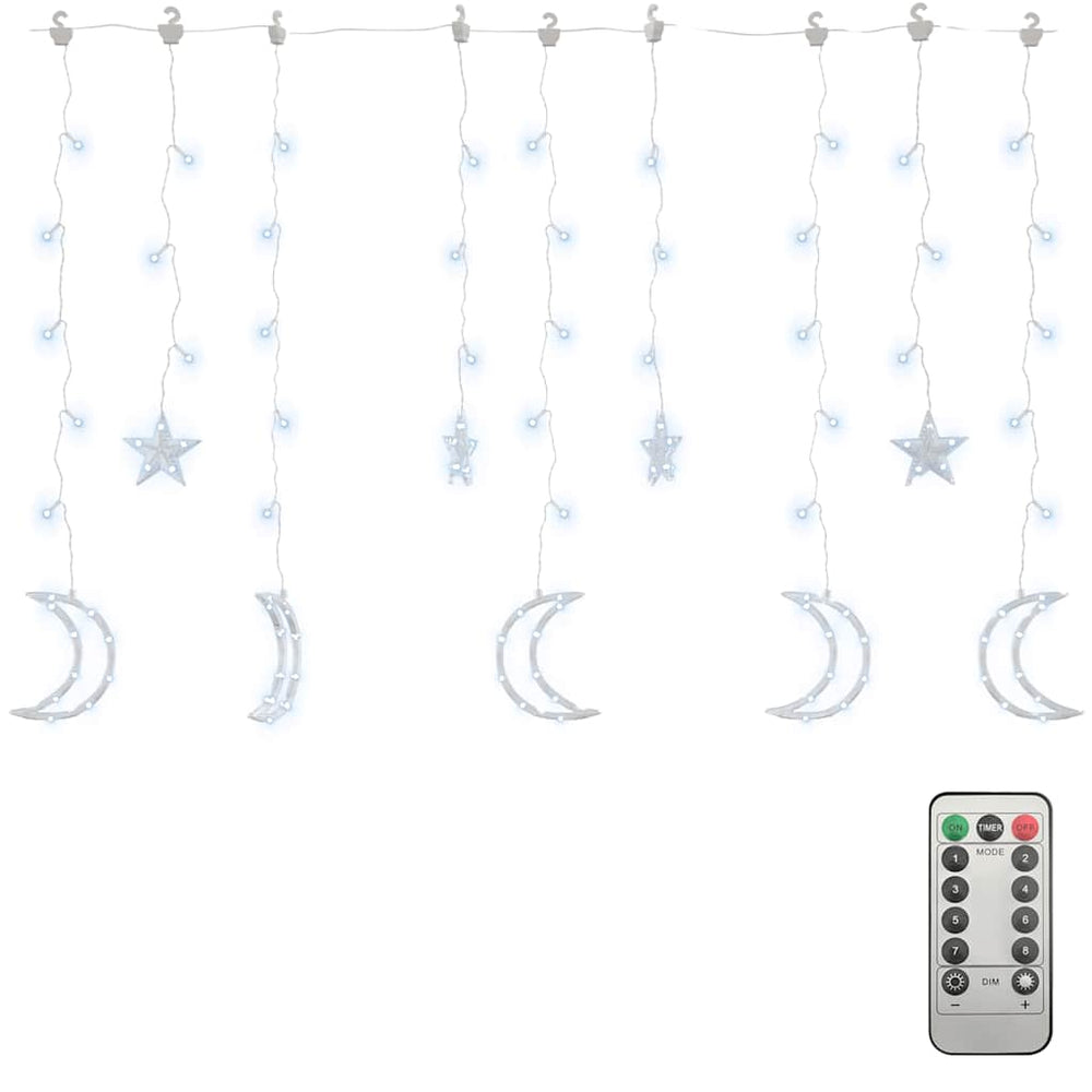 LED Stern und Mond Lichterkette mit Fernbedienung