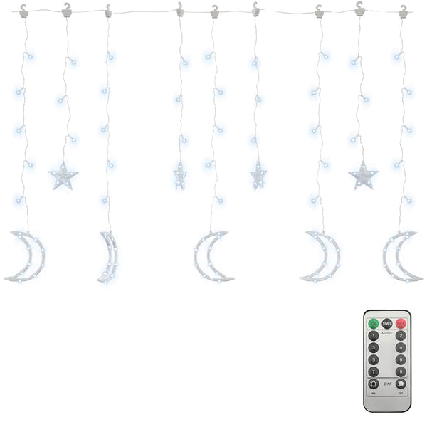 LED Stern und Mond Lichterkette mit Fernbedienung