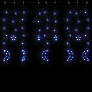 LED Stern Mond Lichterkette Blau