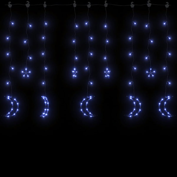 LED Stern Mond Lichterkette Blau