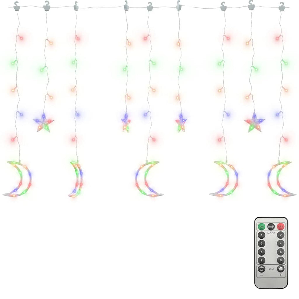 LED Stern und Mond Lichterkette mit Fernbedienung