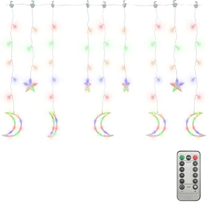 LED Stern und Mond Lichterkette mit Fernbedienung