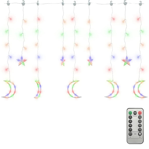 LED Stern und Mond Lichterkette mit Fernbedienung