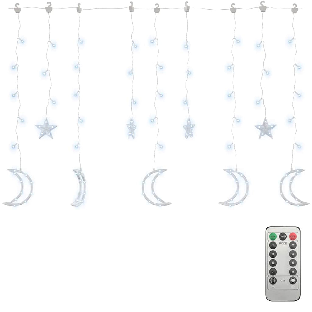 LED Stern und Mond Lichterkette mit Fernbedienung