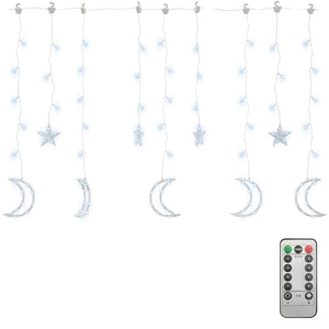 LED Stern und Mond Lichterkette mit Fernbedienung