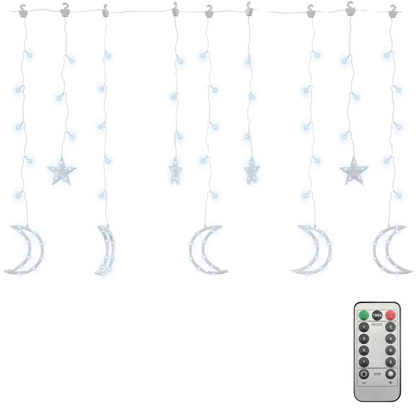 LED Stern und Mond Lichterkette mit Fernbedienung