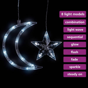 LED Stern und Mond Lichterkette mit Fernbedienung