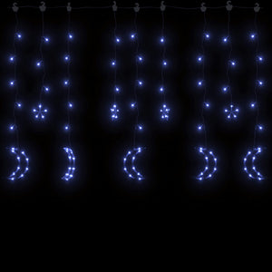 LED Stern und Mond Lichterkette Blau