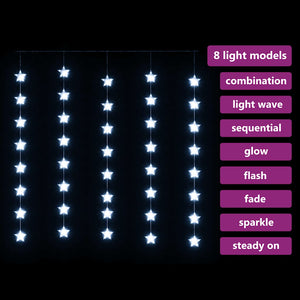 LED Sternenvorhang Lichterkette Kaltweiß 200 LEDs